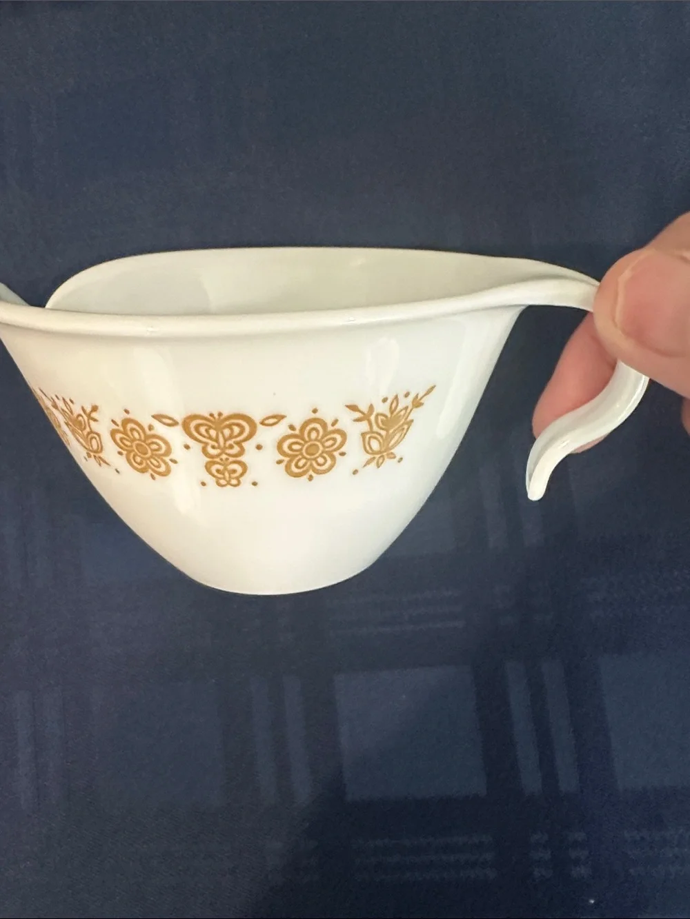 Vintage Corning Pyrex Butterfly Gold creamer / milk jug